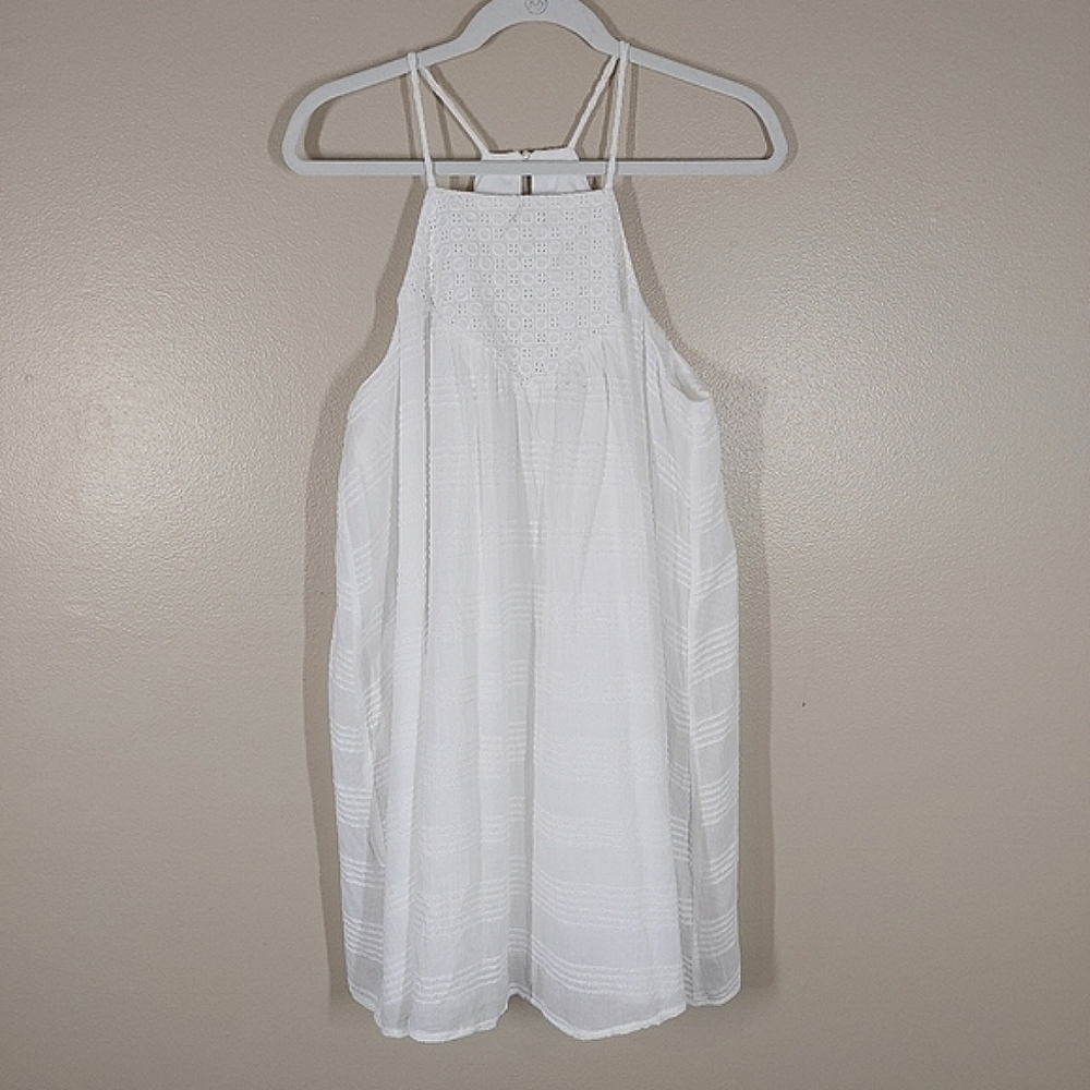 NWOT JACK White Ebroidered Swing Halter Dress
